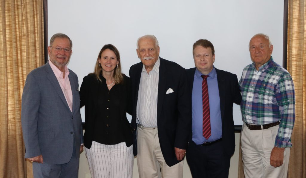 Pictured (left to right): LIMBA Board Members John Tsunis and Lisa Kerr, Chairman Erbie Fazio, WABC Radio President Frank MacKay (Long Island Division) and Board 
Member Ken Nevor.