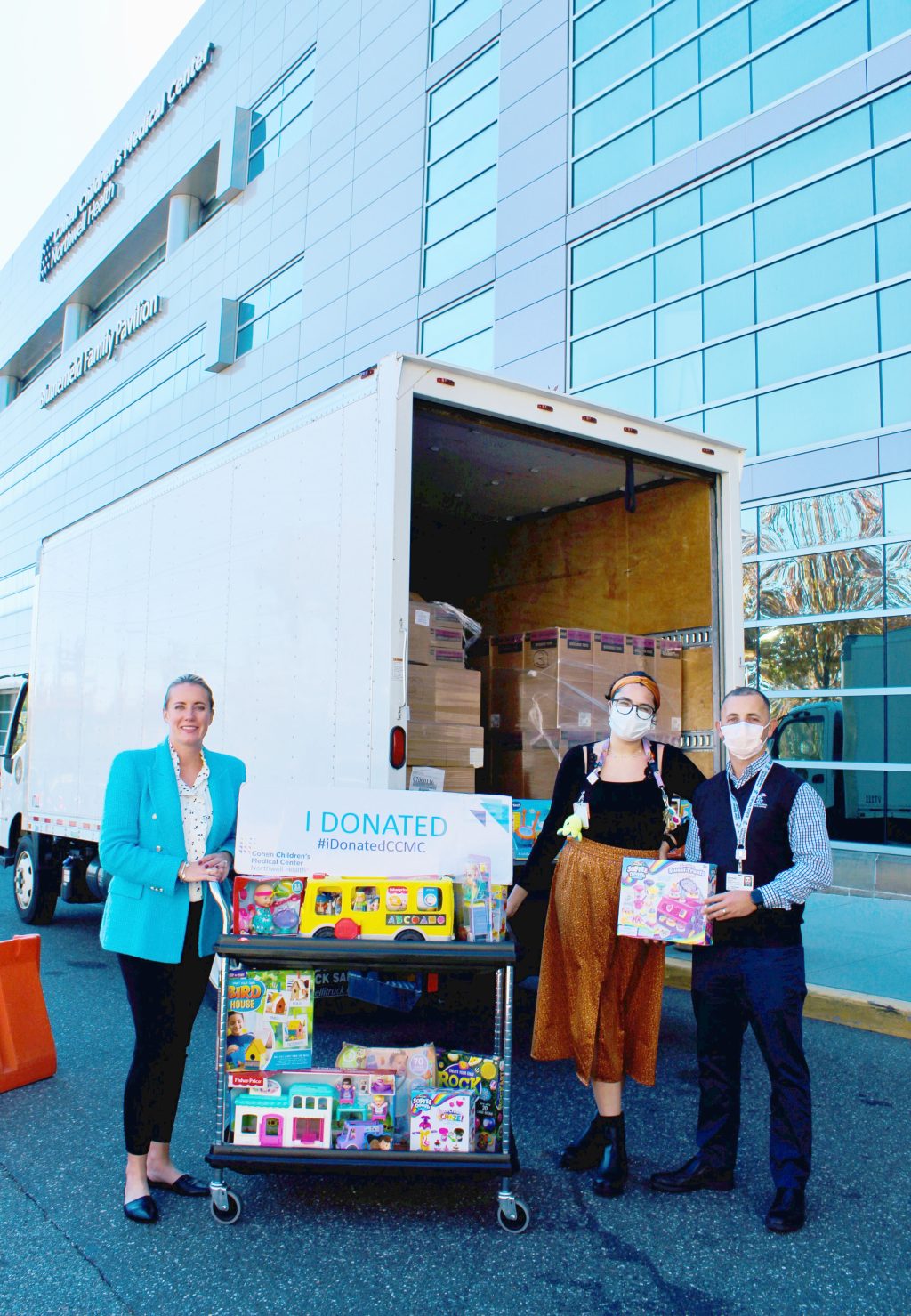 Oyster Bay Councilwoman Laura Maier (left) with Demi Lonergan (center) and Venhar Burani (right) of Cohen Children’s Medical Center.