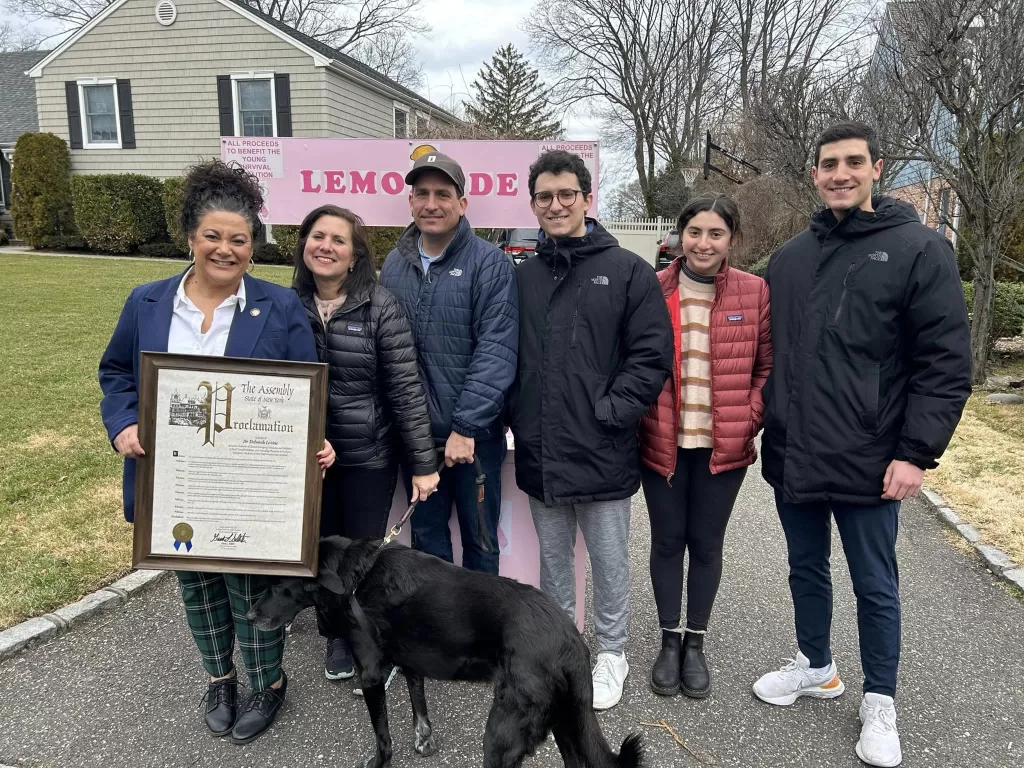 (Photo: Office of NYS Assemblywoman Gina Sillitti) Left to right: Assemblywoman Gina Sillitti, Dr. Deborah Levine, her husband Dr. Michael Levine, and her children, Joe, Emily, and Mitchell Levine.