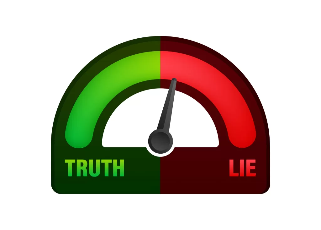 Truth and lie indicator for concept design. Vector illustration.