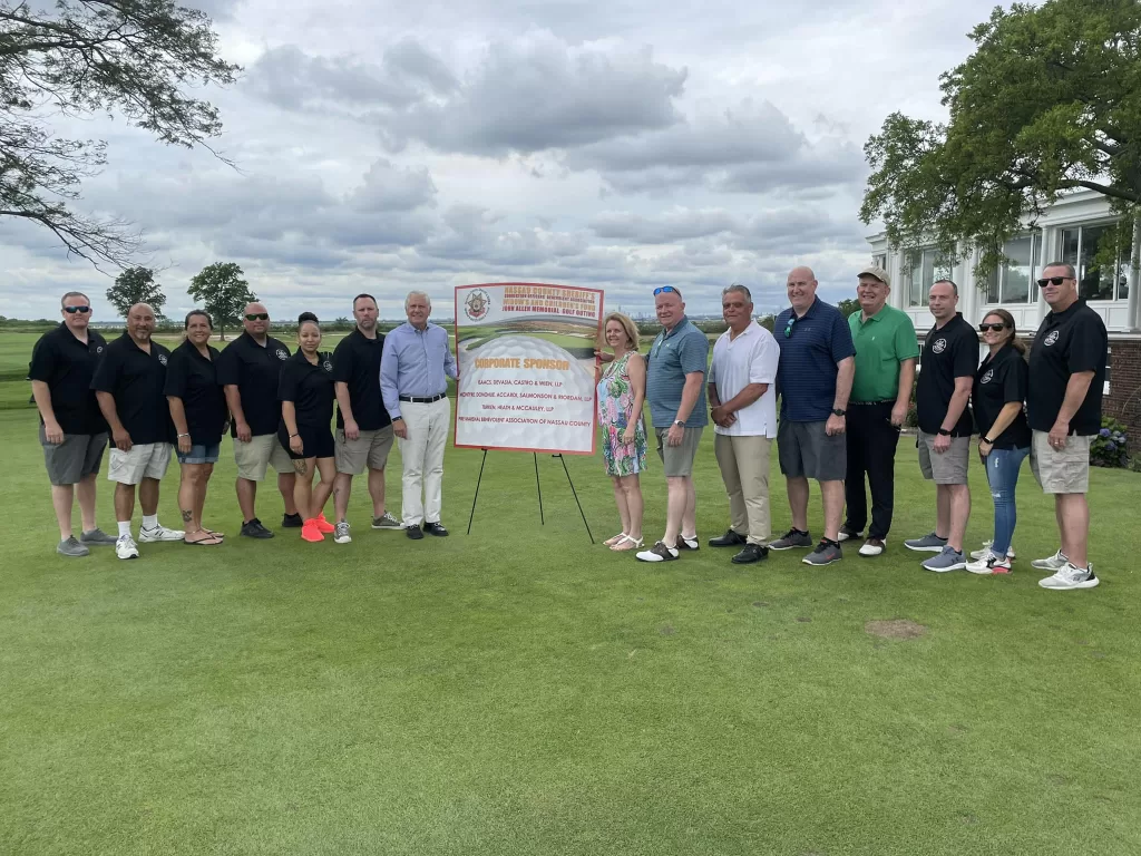 (Photo Courtesy of the Office of  Legislator Debra Mulé) Nassau County Legislator Debra Mulé (Center) joined members and supporters of the Nassau County Sheriff’s Correction Officers Benevolent Association (COBA) at their annual Widows and Children’s Fund John Allen Memorial Golf Outing at the Inwood Country Club on July 10.