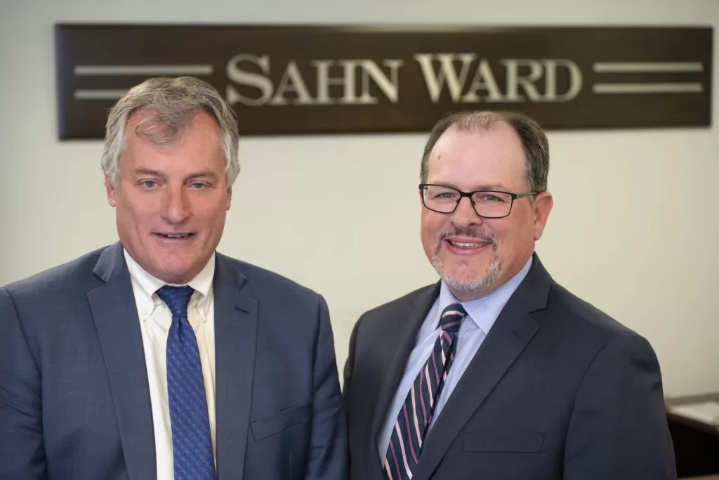 (Photo: Tim Baker Photography) Edward G. McCabe (left) and John Farrell (right), partners with Sahn Ward Braff Koblenz Coschignano PLLC, lead the firm’s Suffolk County office in Hauppauge.