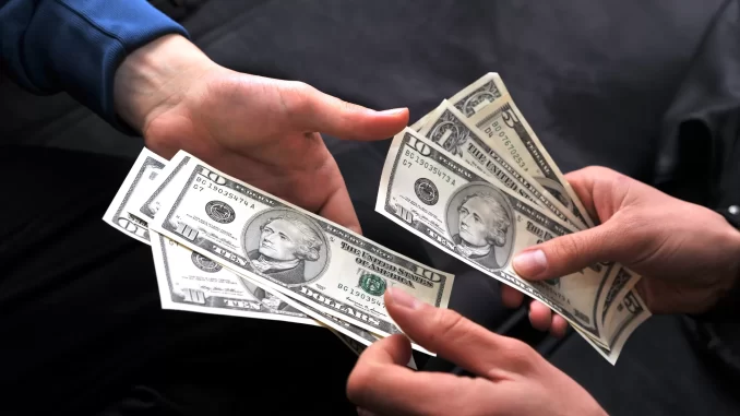 pay someone with dollars