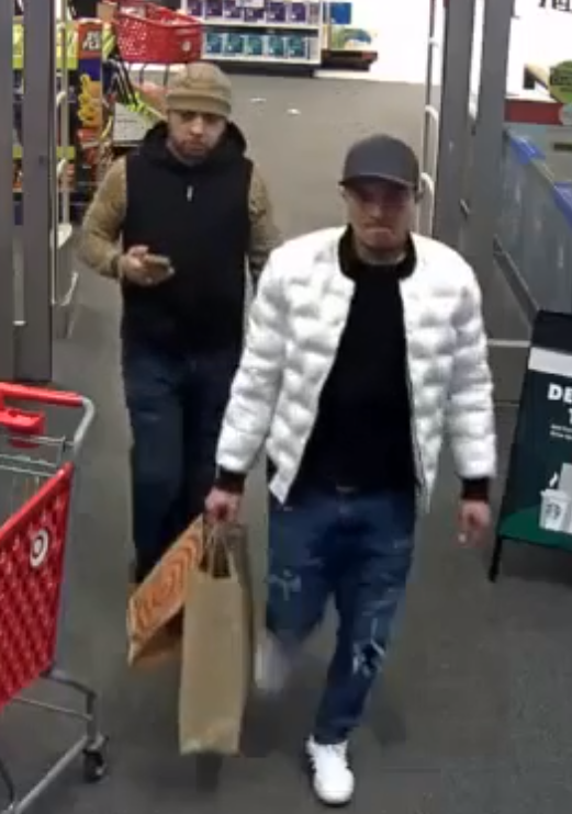 (Photo Courtesy of SCPD) These two men were caught on camera stealing $469 in merchandise from a Target store in Huntington Station.