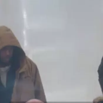 (Photo Courtesy of SCPD) These two men were caught on camera stealing electronics from a Target store in Sayville.