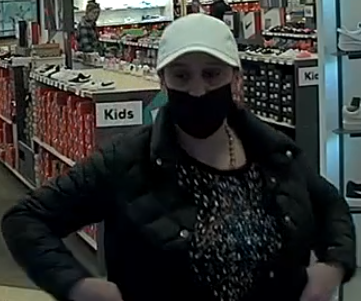 (Photo Courtesy of SCPD) This woman is wanted for stealing footwear from a store in Islandia.