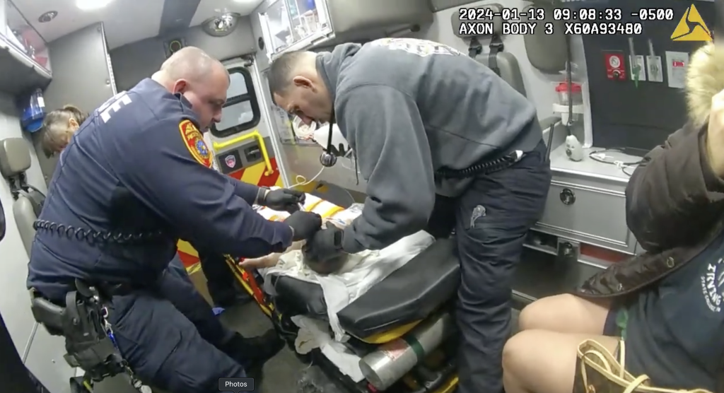 (Screenshot: Hank Russell. Video Courtesy of the Suffolk DA's Office) Body camera footage shows a Suffolk County police officer and a Ronkonkoma Fire Department EMT attempting to revive an 11-month-old who nearly died of a fentanyl overdose. The father and Robert Mauro, who sold the father the drugs, were indicted on April 29.