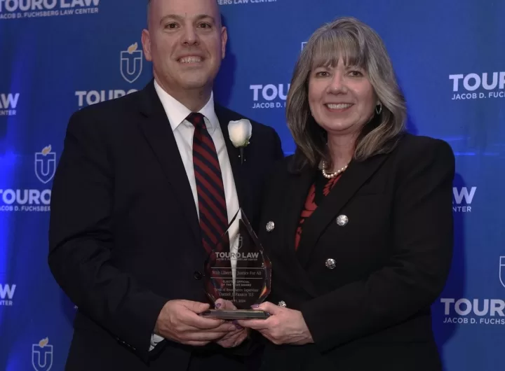 (Photo: Town of Brookhaven) Pictured are Brookhaven Town Supervisor Daniel J.
Panico (left) and Touro Law School Dean, and Professor of Law, Elena B. Langan (right).
