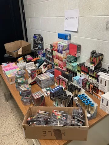 (Photo Courtesy of SCPD) These vapes were seized from Island Mini Mart in Deer Park.
