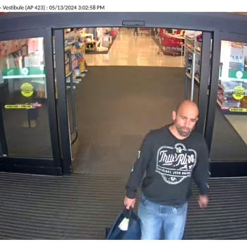 (Photo Courtesy of SCPD) This man was seen fleeing on a motorcycle after stealing merchandise from a Tagrt store in Selden.