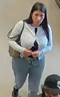 (Photo Courtesy of SCPD) This woman is suspected of stealing a purse from a Huntington Station supermarket.