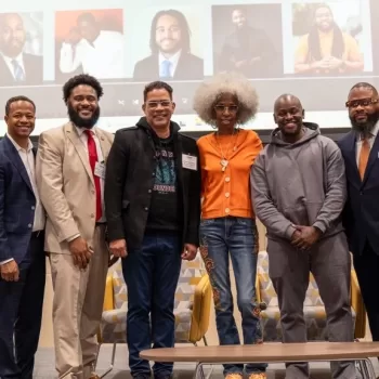 (Office of Legislator Carrié Solages) Nassau County Legislator Carrié Solages (second from left) is joined by teh panelists at the  third annual “BreaKING the Ice” Black Men’s Mental Health Conference at Adelphi University on April 27.