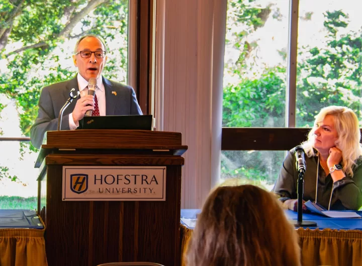 (Photo: Office of Legislator Michael Giangregorio speaks at the recent Elija Foundation’s Conference on "A Pathway To Adulthood Using Self-Direction: Transitioning To Independence."
