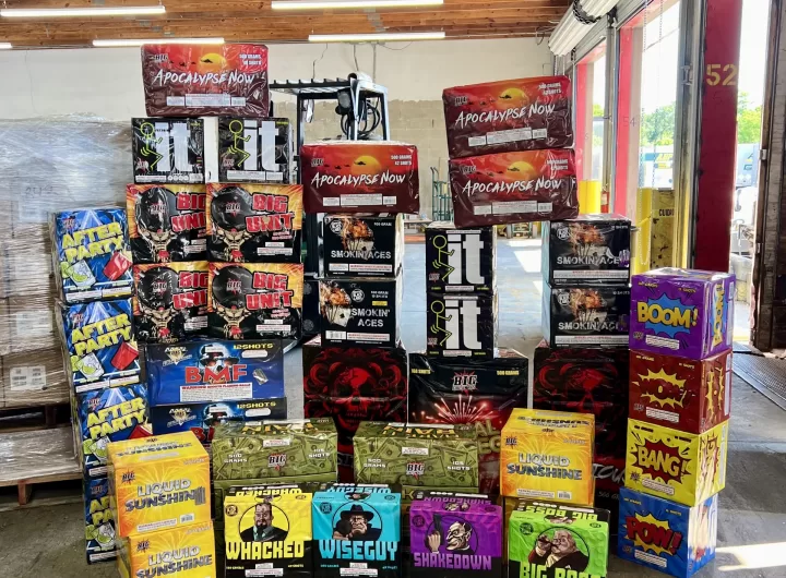 (Photo courtesy of the SCPD) The fireworks the police seized from the warehouse