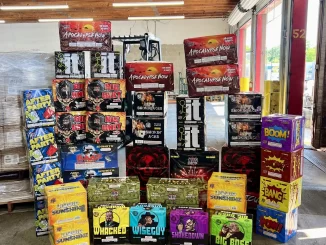 (Photo courtesy of the SCPD) The fireworks the police seized from the warehouse