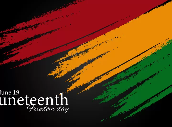 Juneteenth Freedom Day. June 19 African American Liberation Day. Black, red and green. Vector