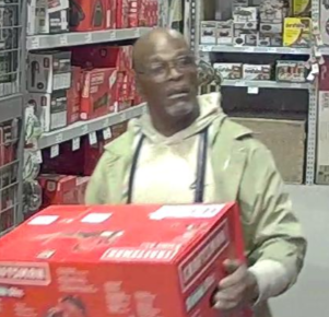 (Photo Courtesy of SCPD) This man is wanted for stealing power tools from a Lowe's in Medford on April 26.