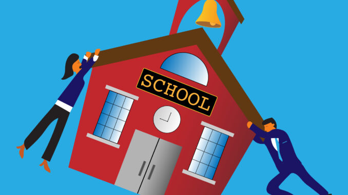Parents saving school