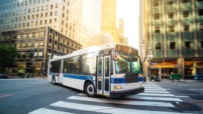 Public transportation bus in New York