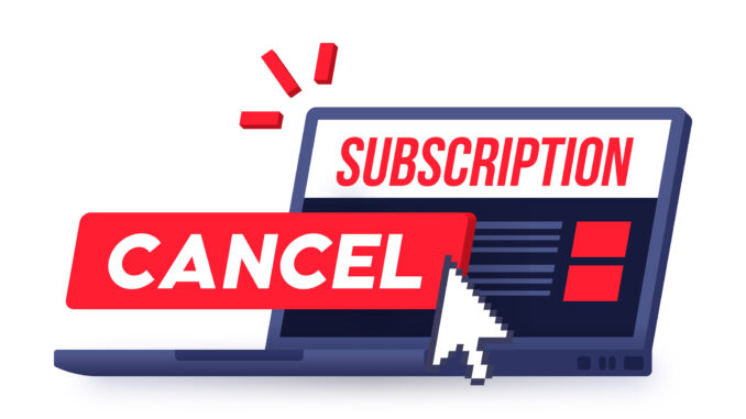 Unsubscribe Streaming Service Notification Message Laptop