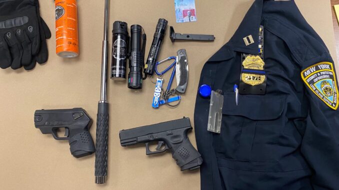 Man Wearing Police Style Uniform Arrested for Criminal Possession of a Weapon